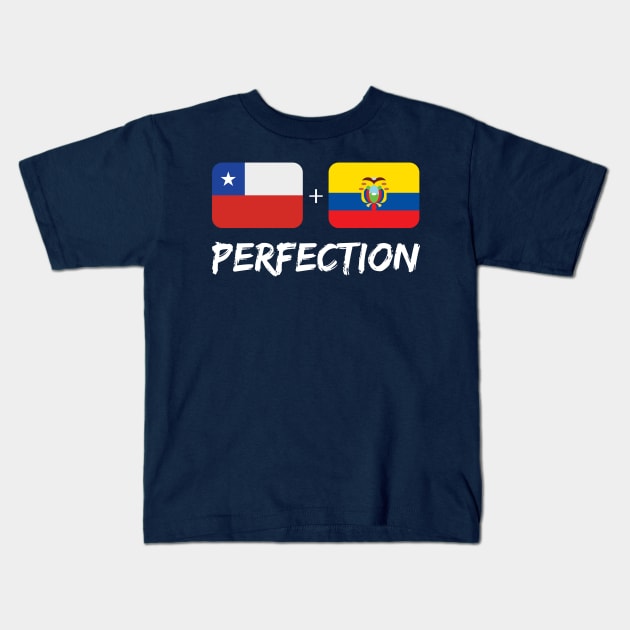 Chilean Plus Ecuadorian Perfection Mix Flag Heritage Gift Kids T-Shirt by Just Rep It!!